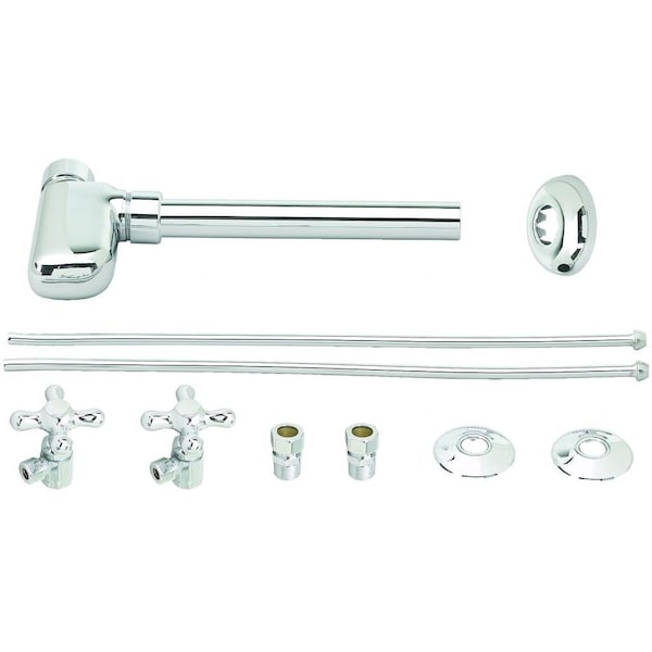 Westbrass European Pedestal Lavatory Kit - Cross Handles in Polished Chrome D1938L-26 - main